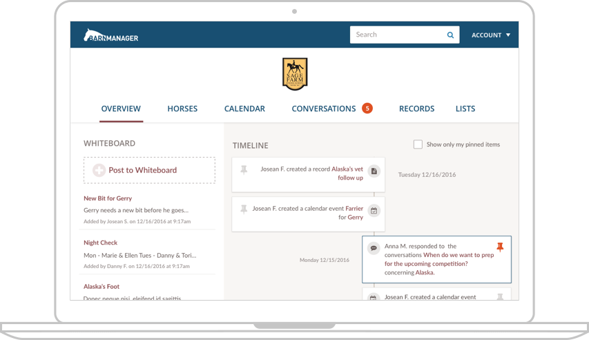 screenshot of BarnManager