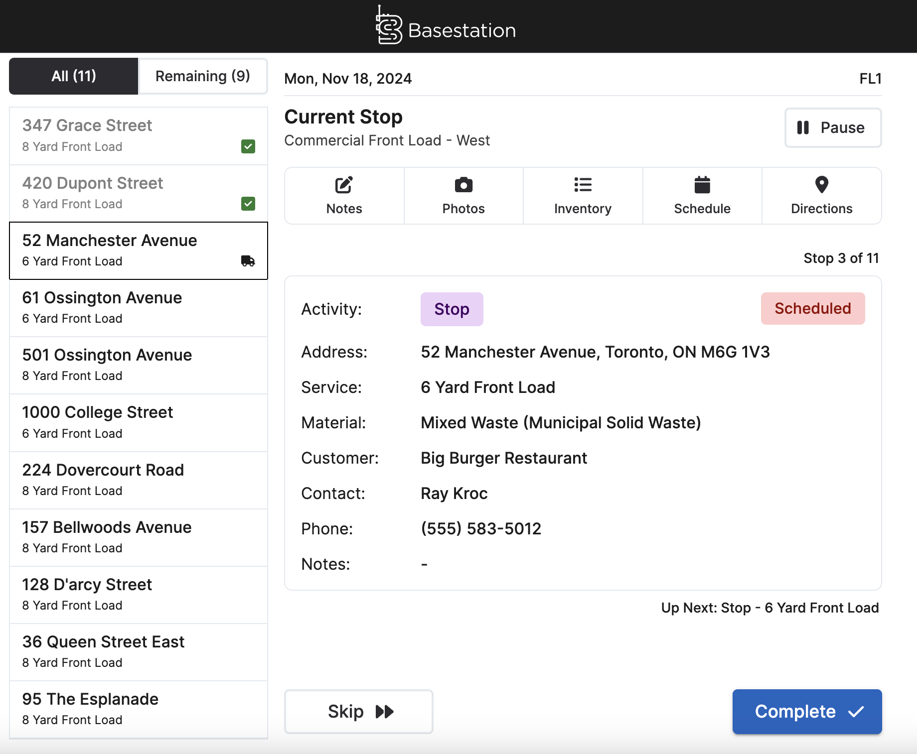 screenshot of Basestation