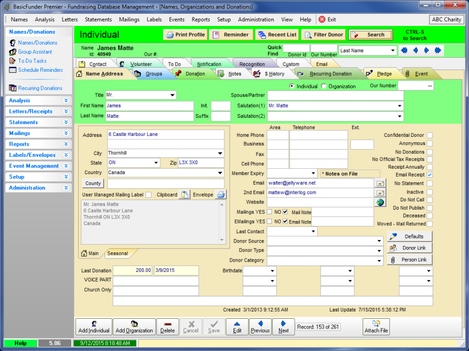 screenshot of BasicFunder