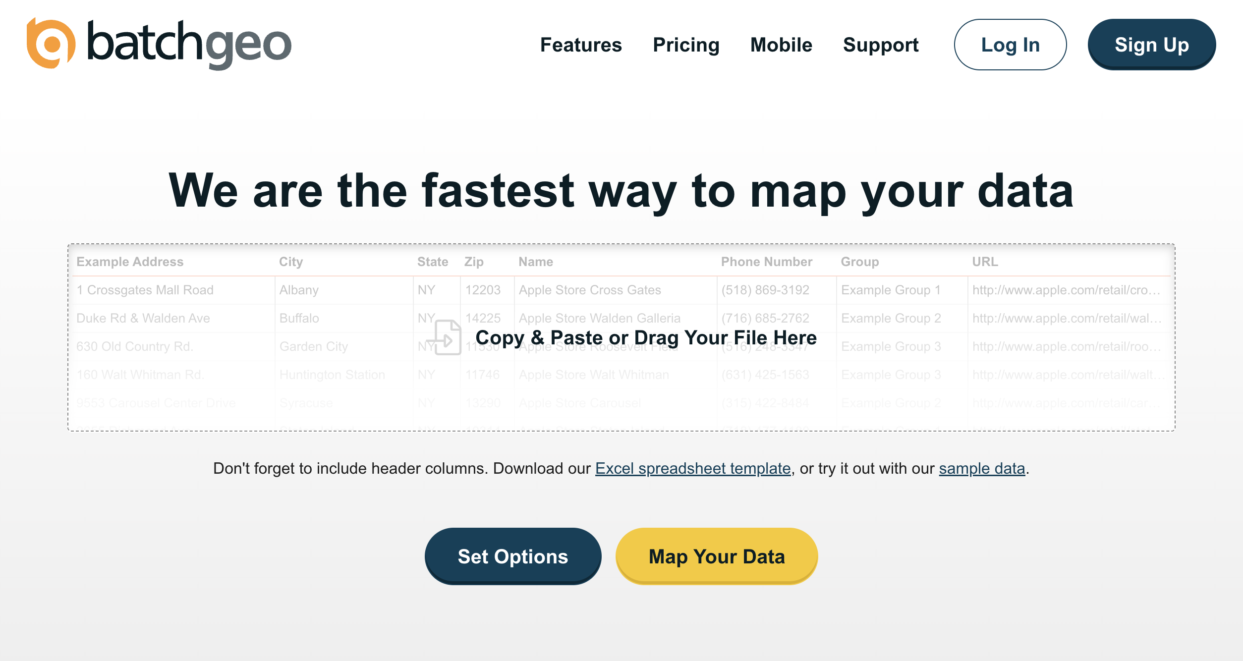 screenshot of BatchGeo