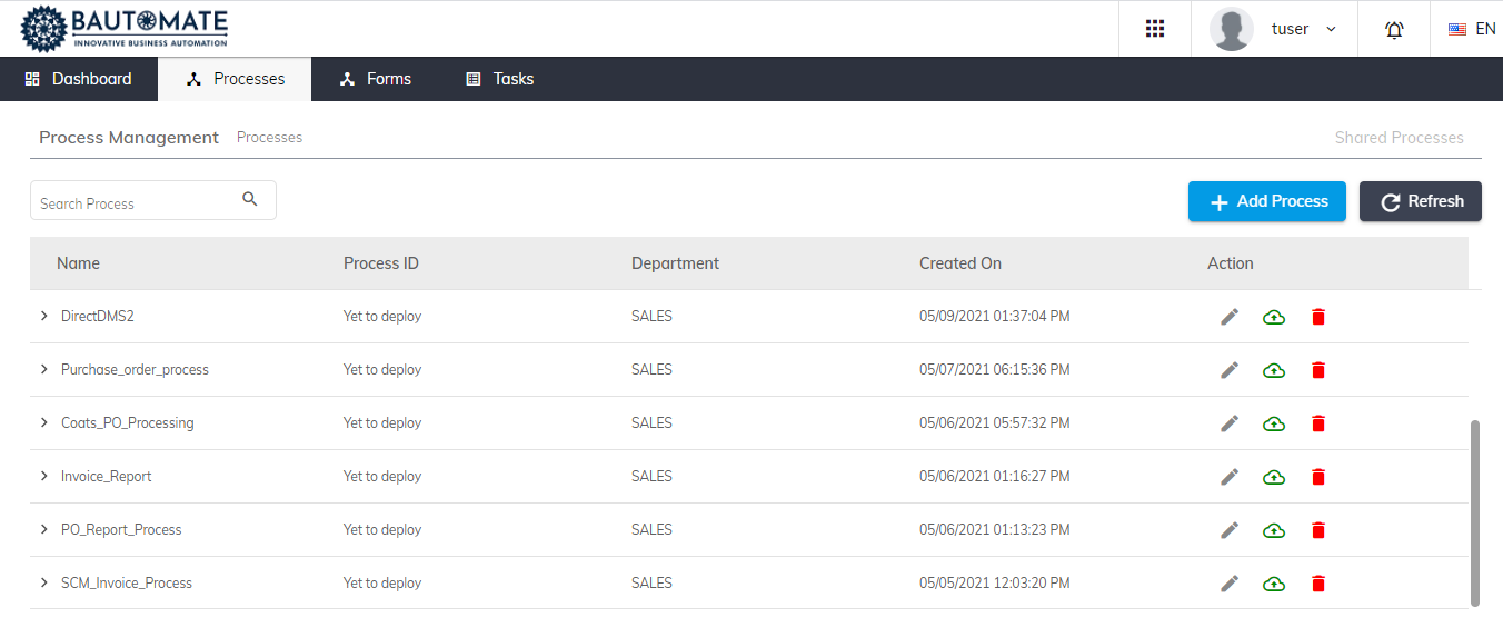 screenshot of Bautomate