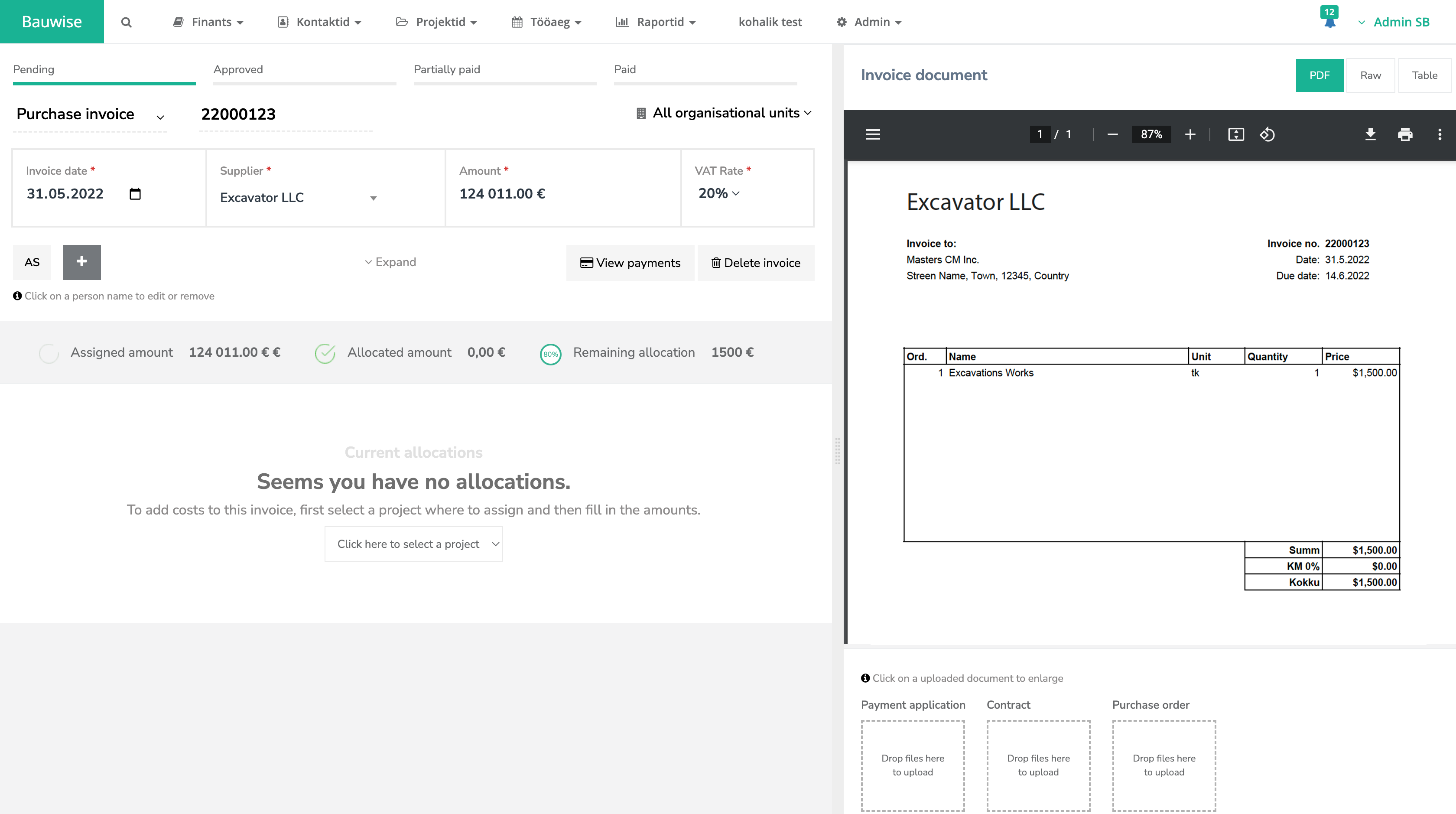 screenshot of Bauwise
