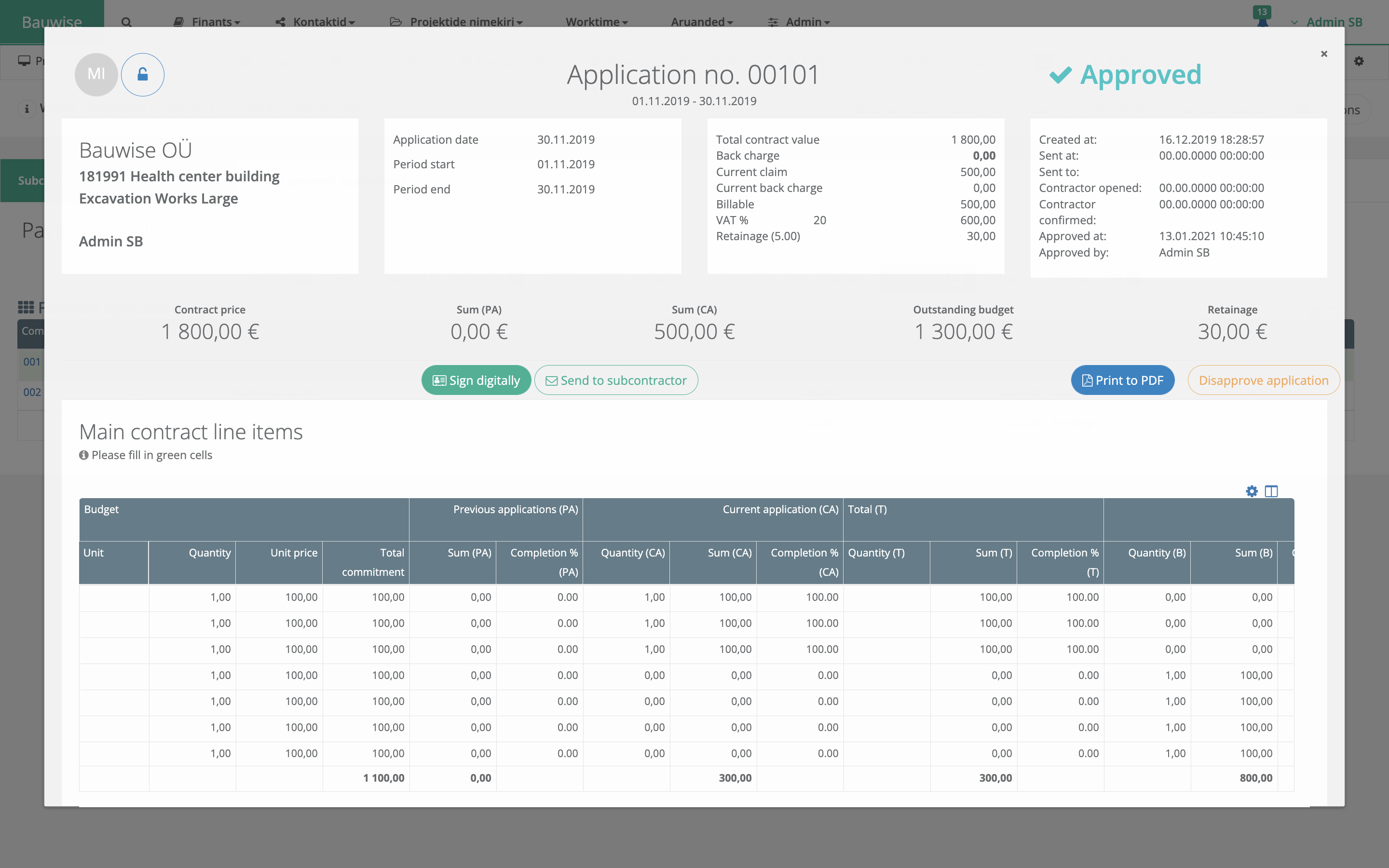 screenshot of Bauwise