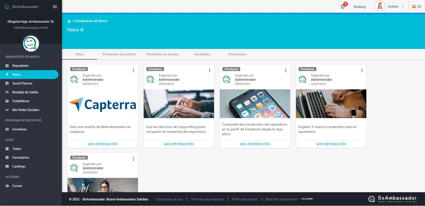 screenshot of BeAmbassador