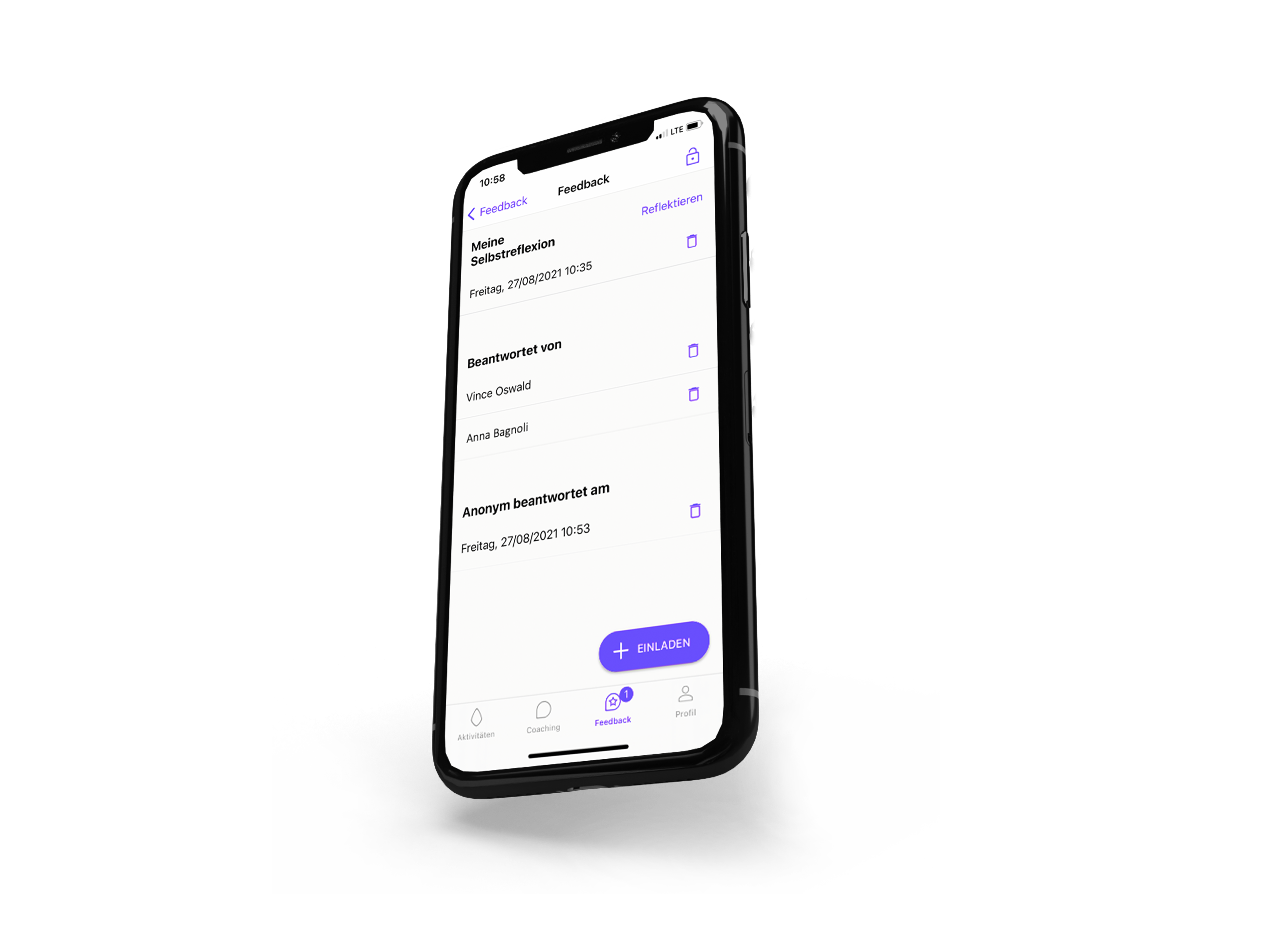 screenshot of BeCoach