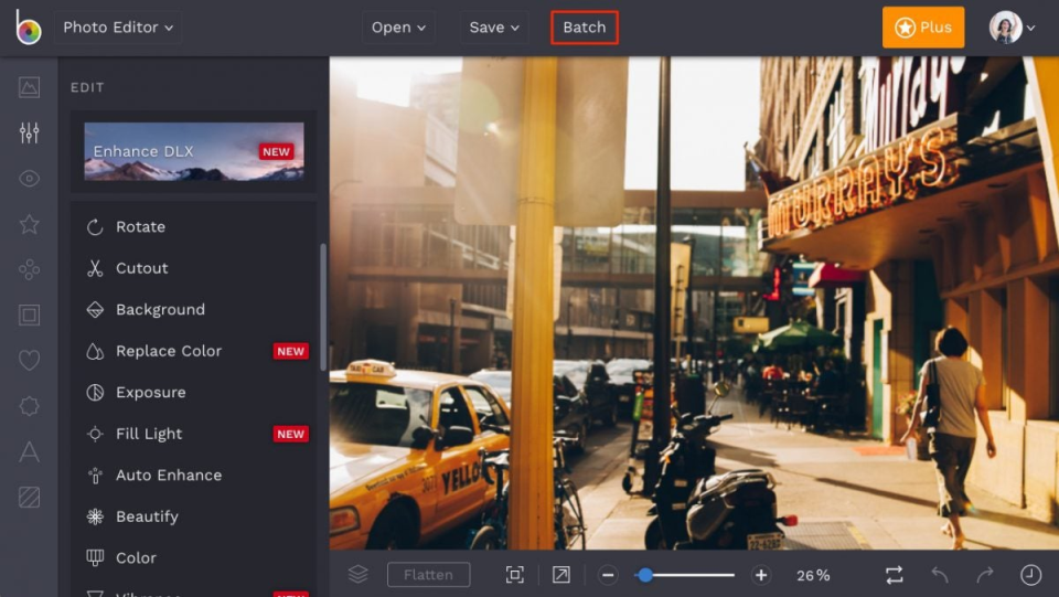 screenshot of BeFunky