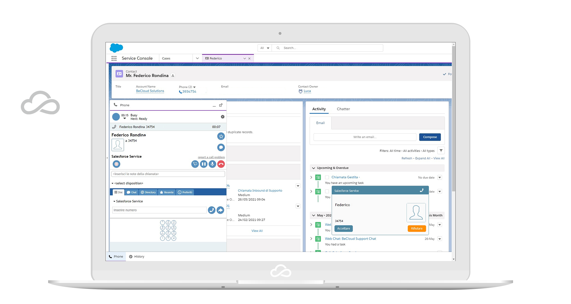 screenshot of BeInContact