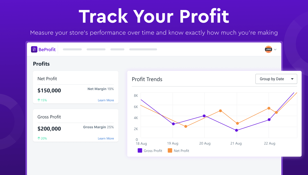 screenshot of BeProfit