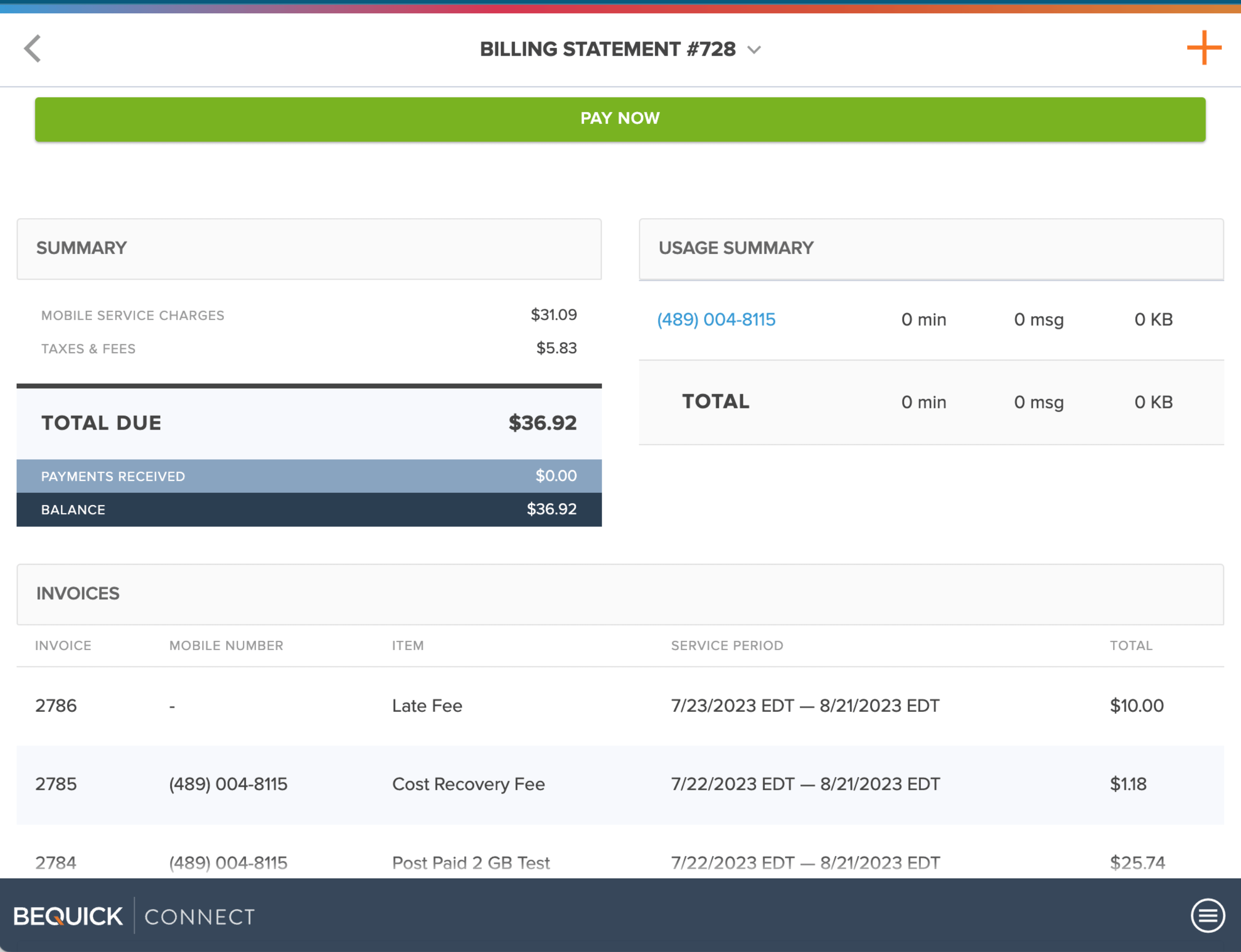 screenshot of BeQuick