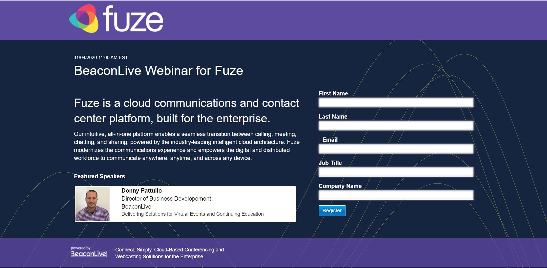 screenshot of BeaconLive