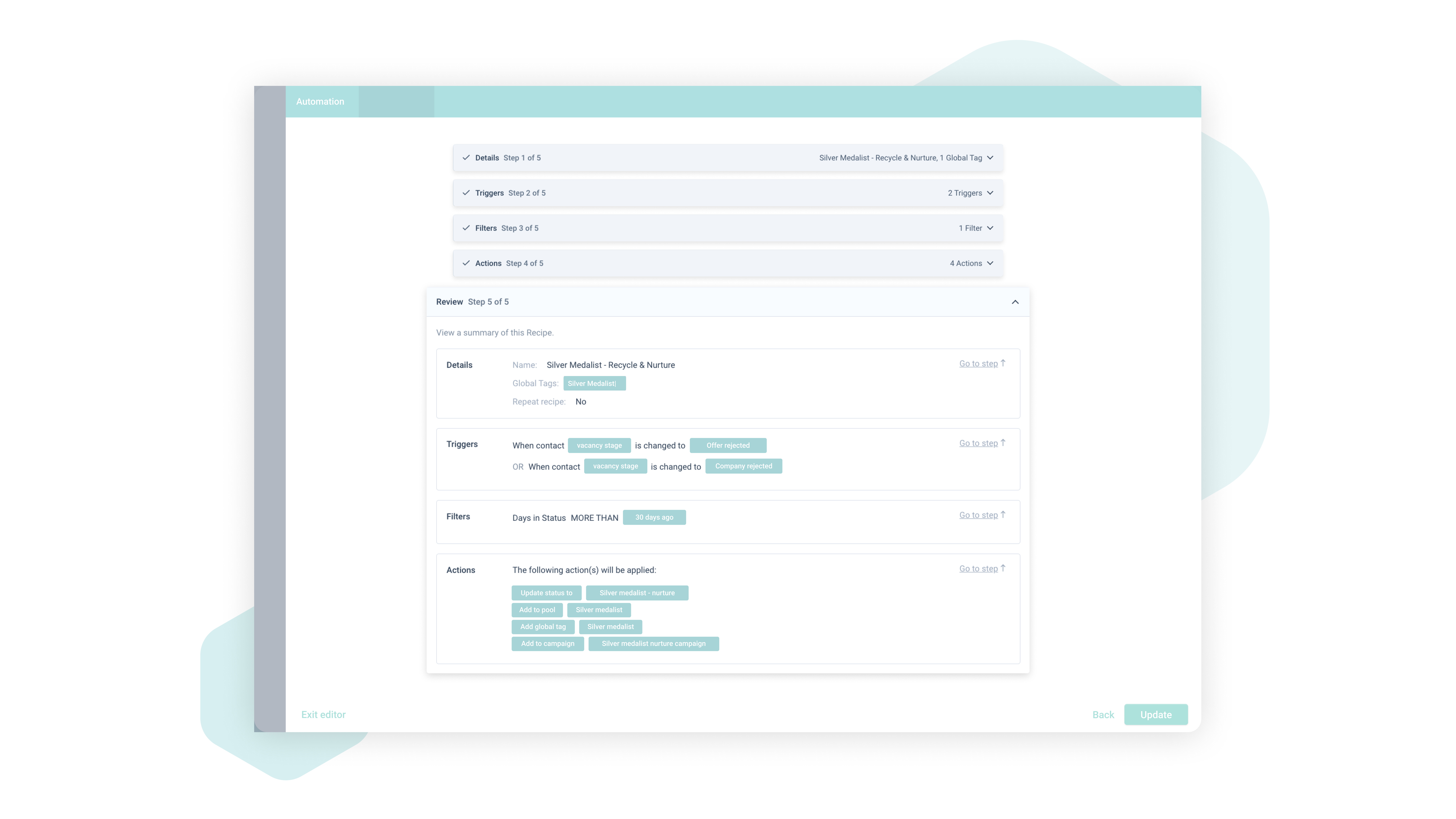 screenshot of Beamery