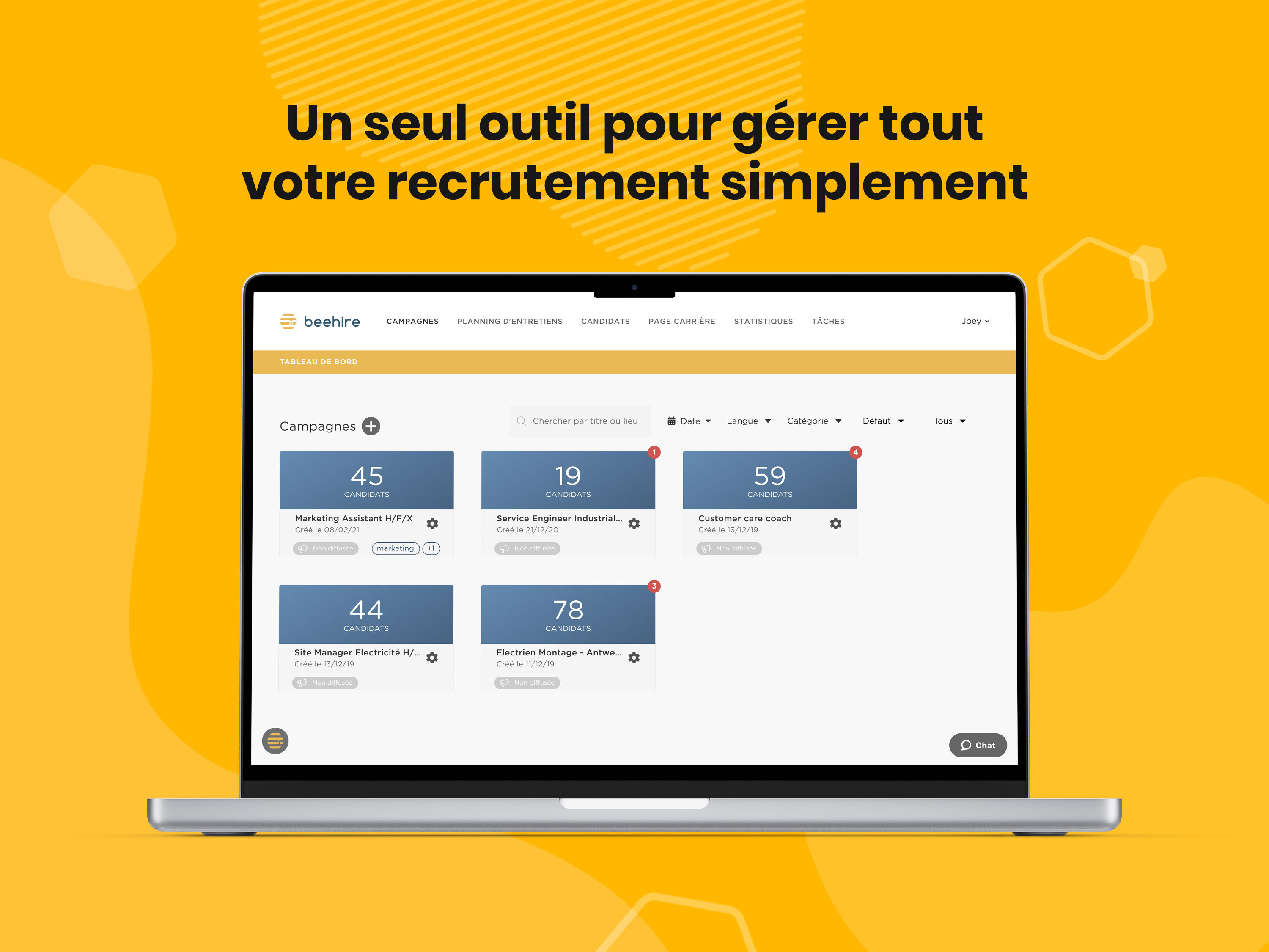 screenshot of Beehire