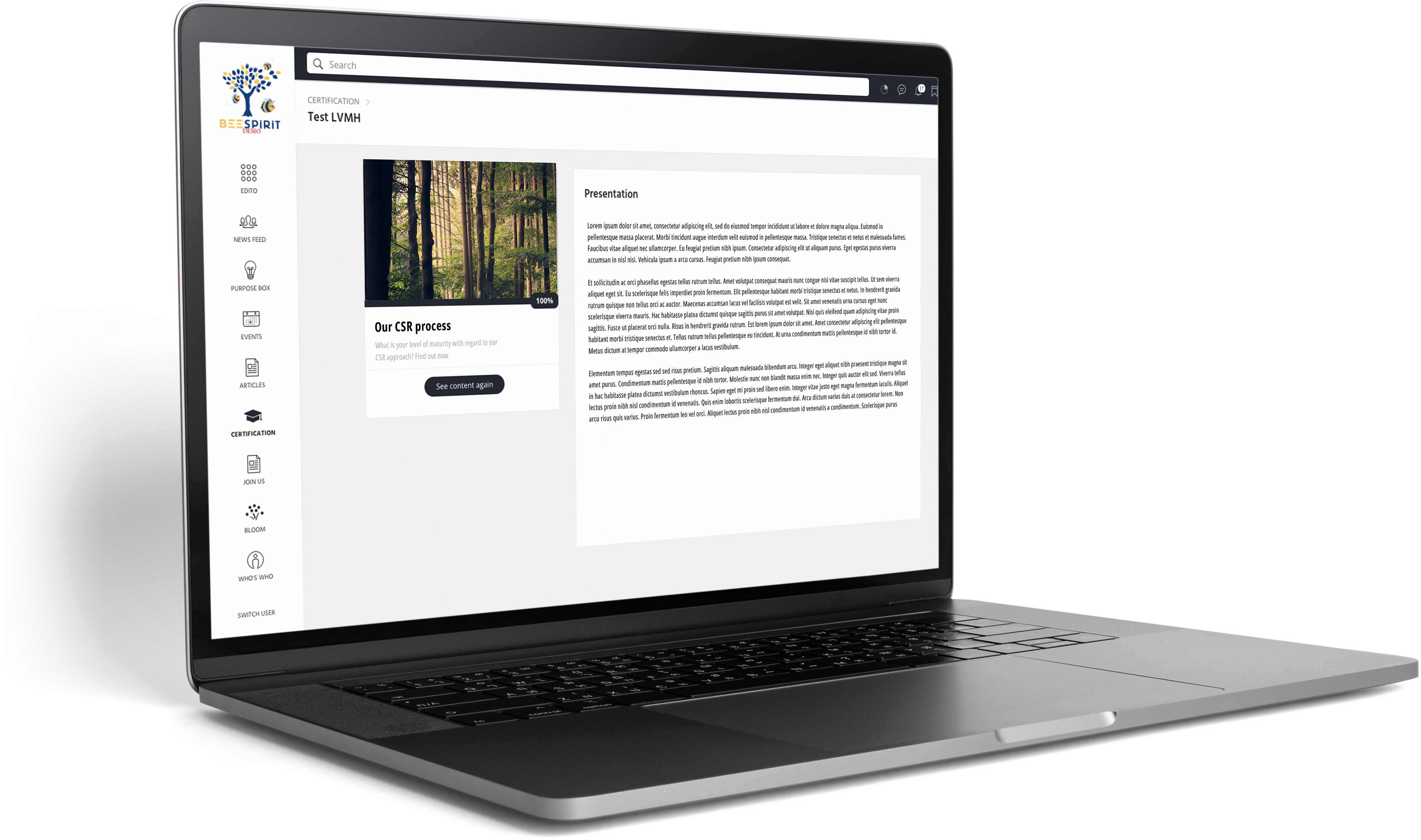 screenshot of Beeshake