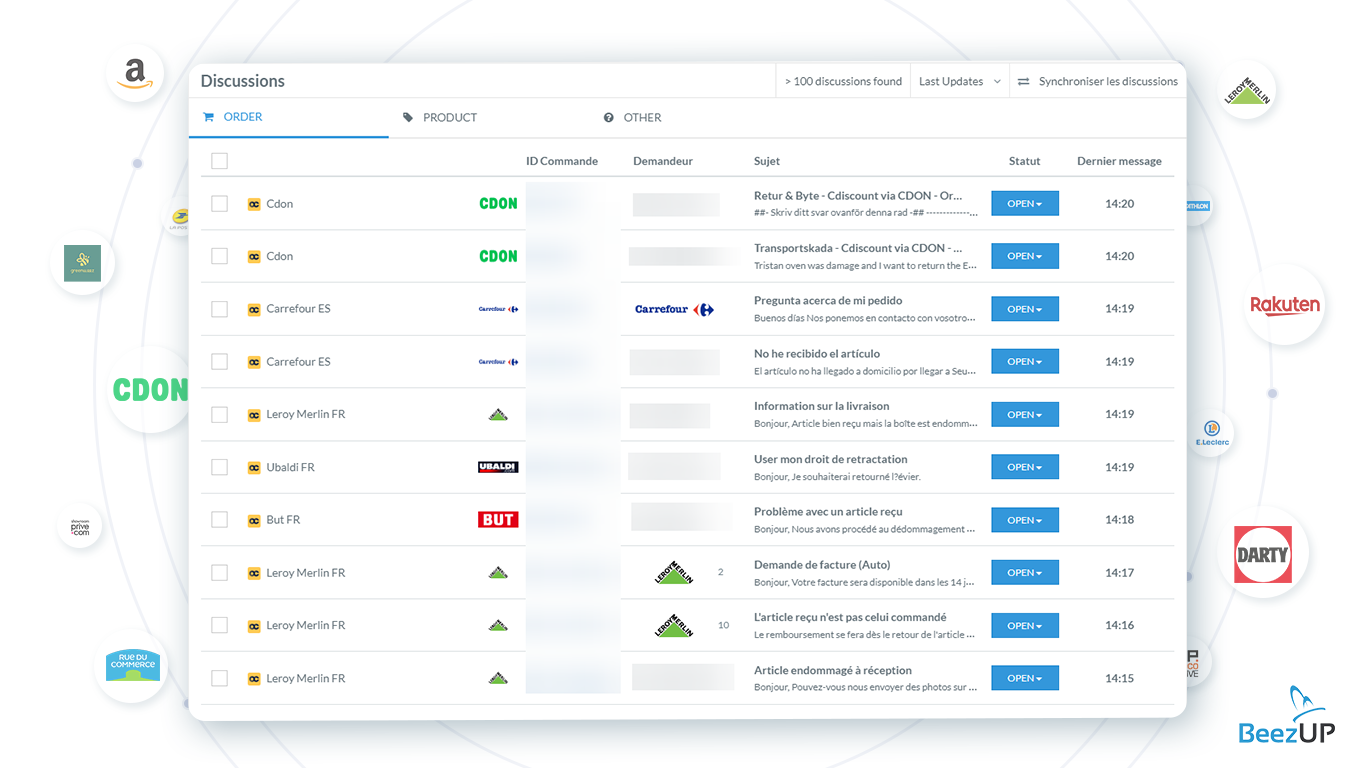 screenshot of BeezUP