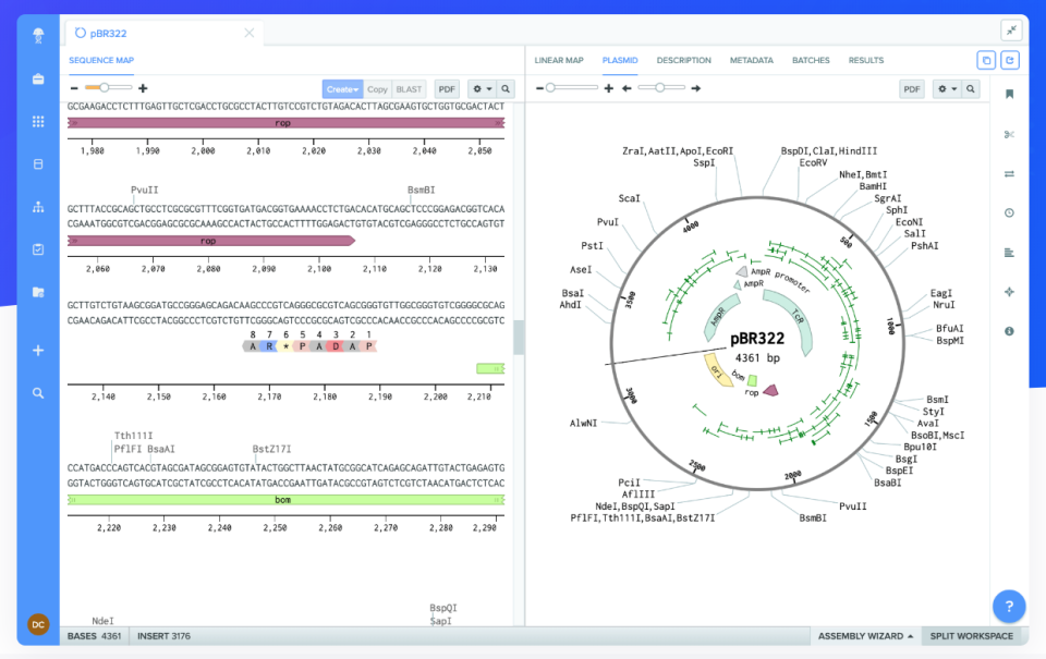 screenshot of Benchling