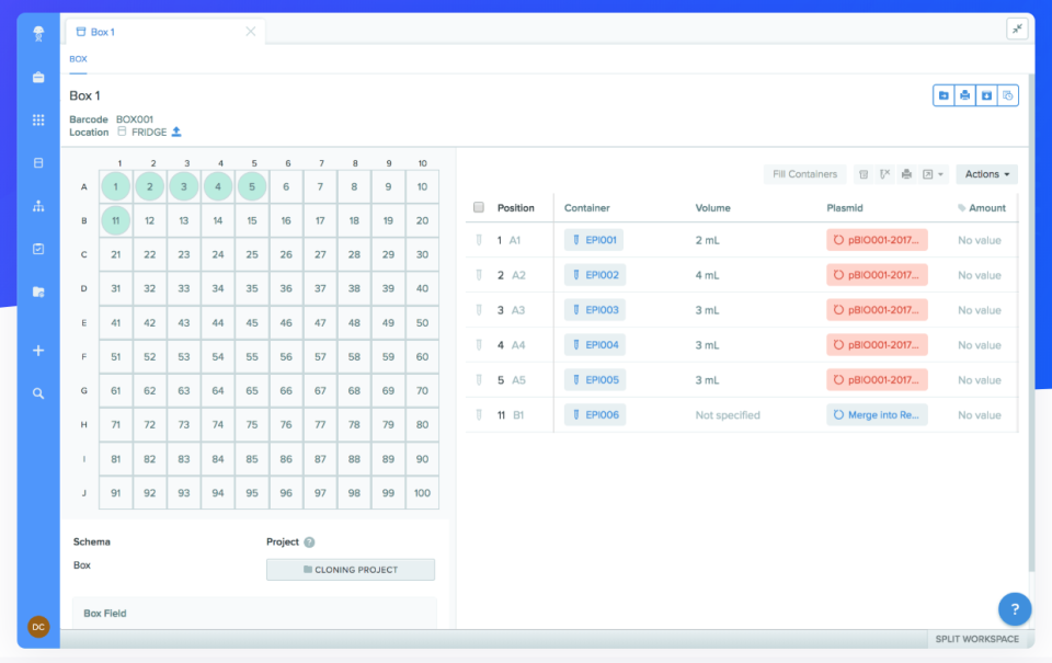 screenshot of Benchling