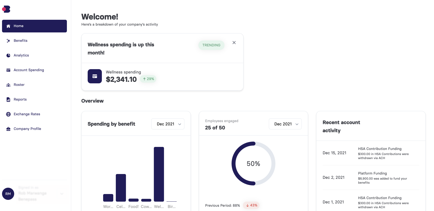 screenshot of Benepass