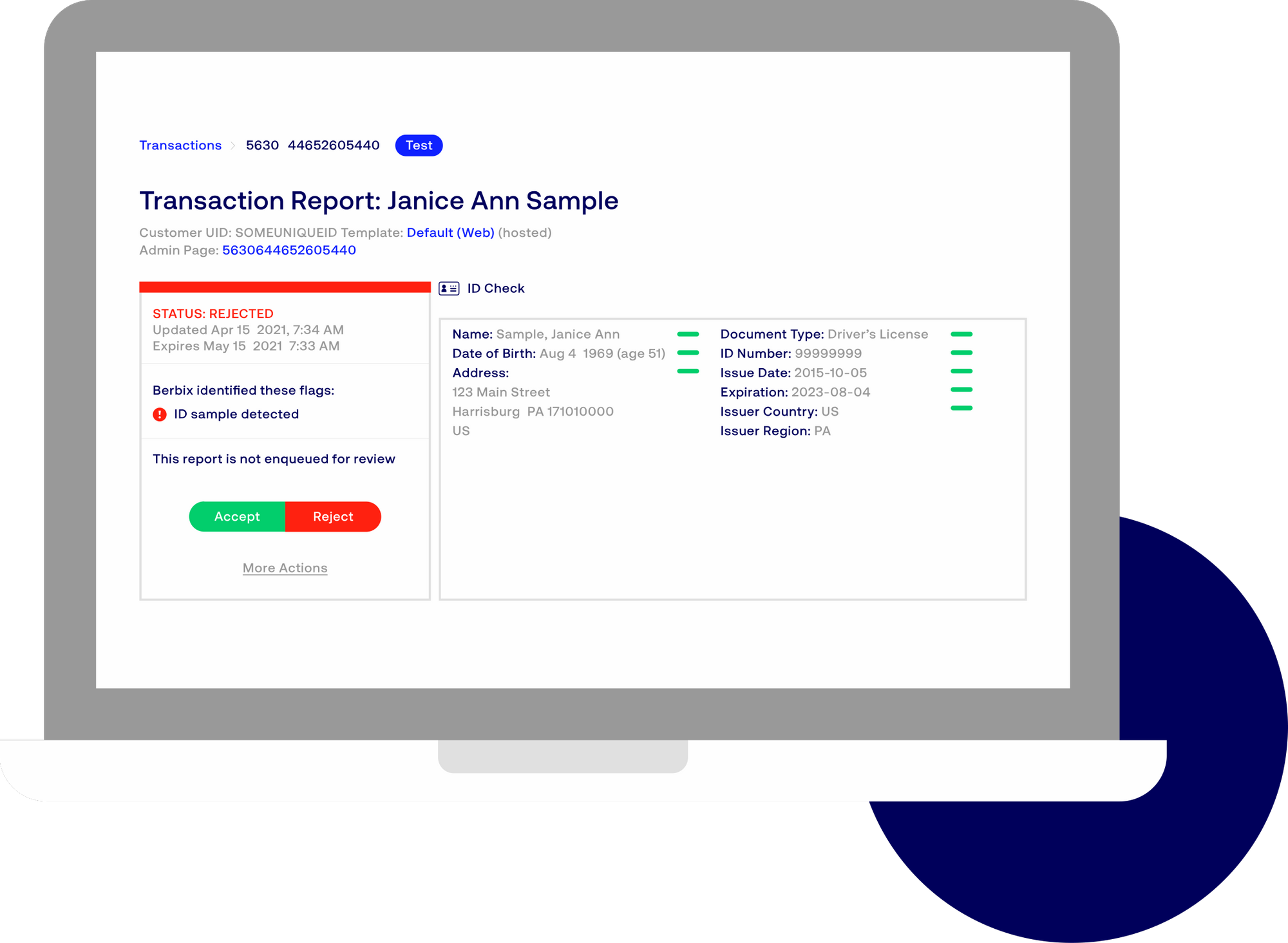 screenshot of Berbix