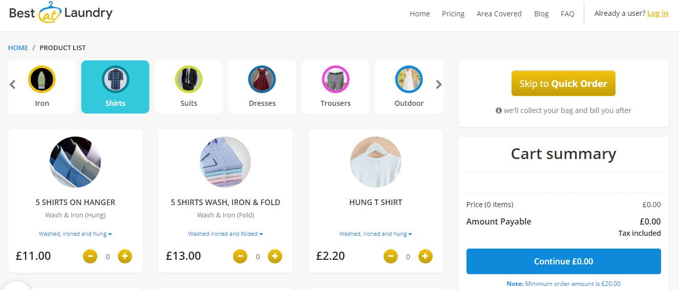 screenshot of Bestatservices