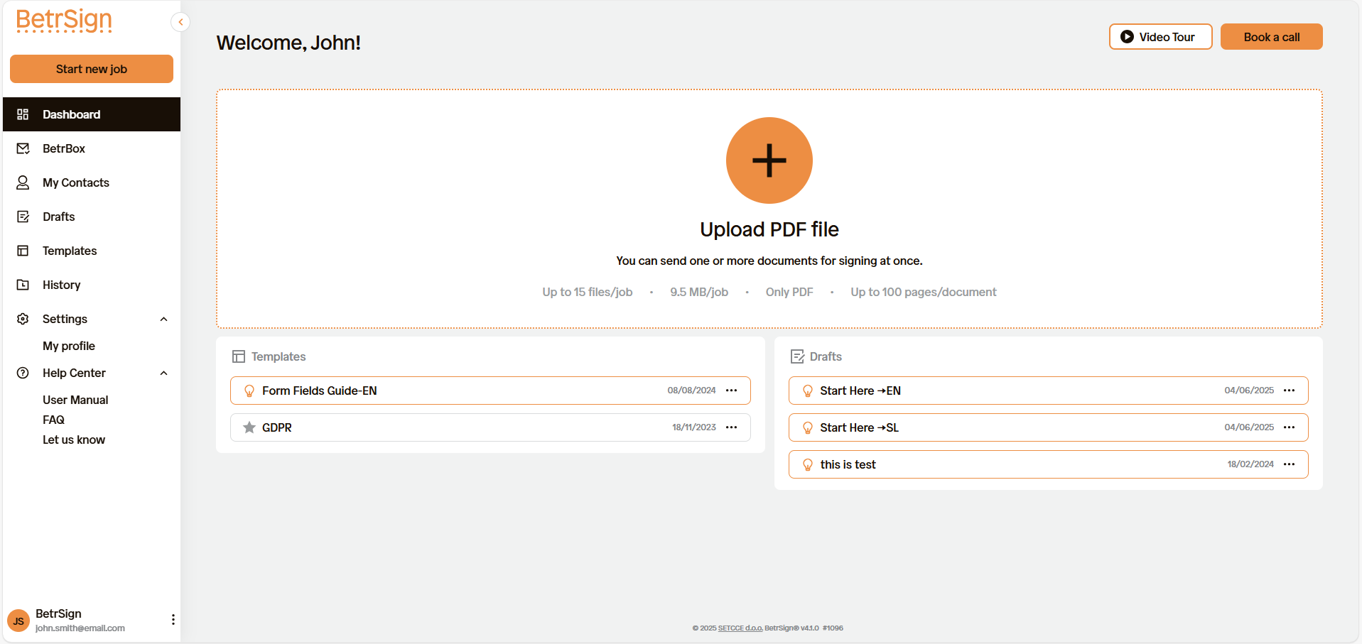 screenshot of BetrSign