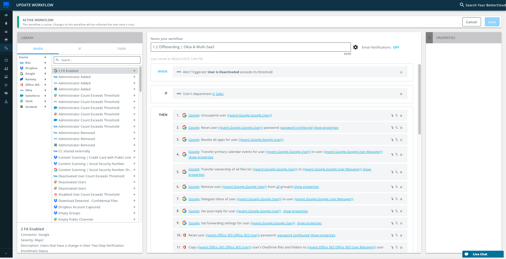 screenshot of BetterCloud