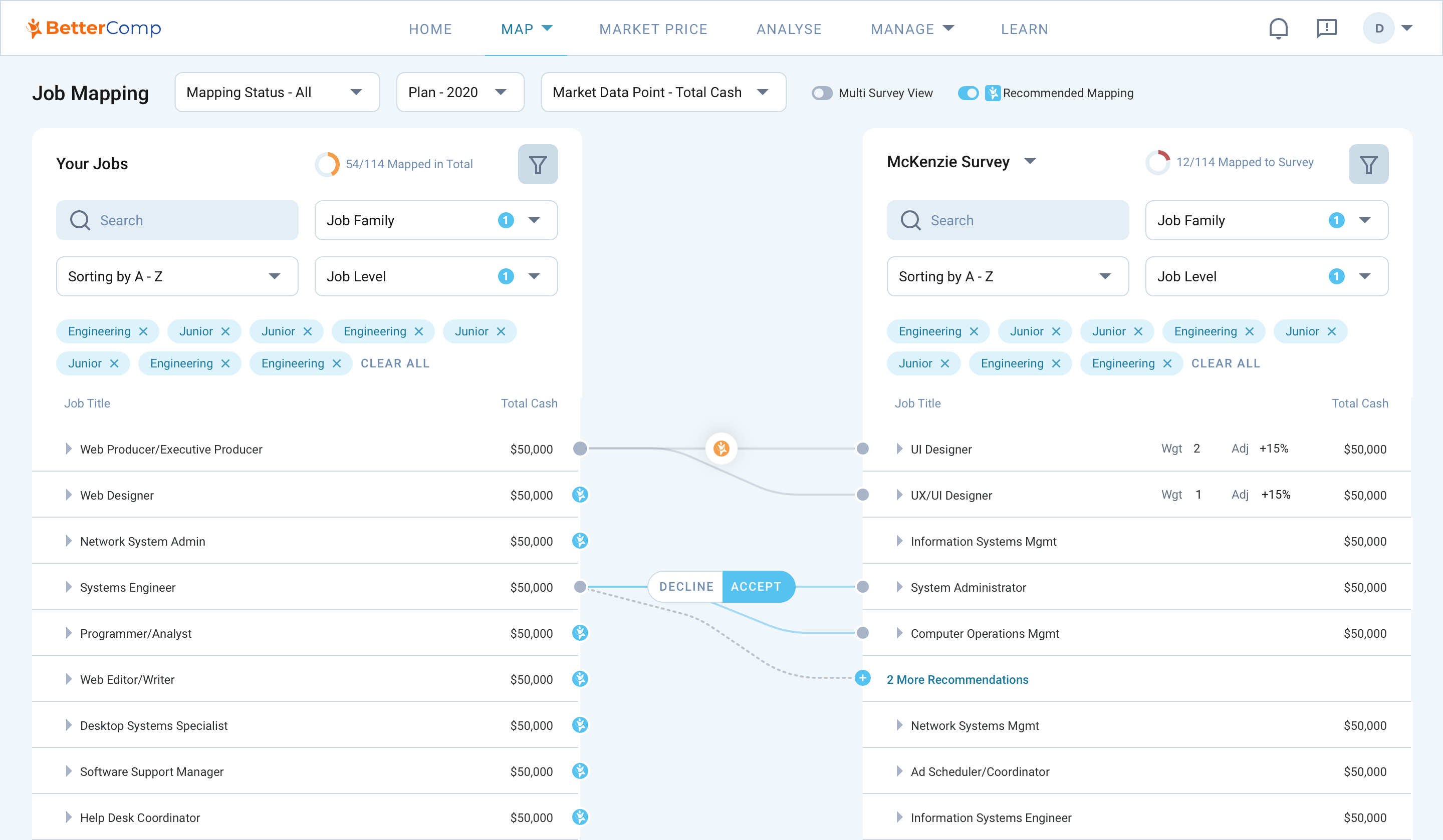screenshot of BetterComp