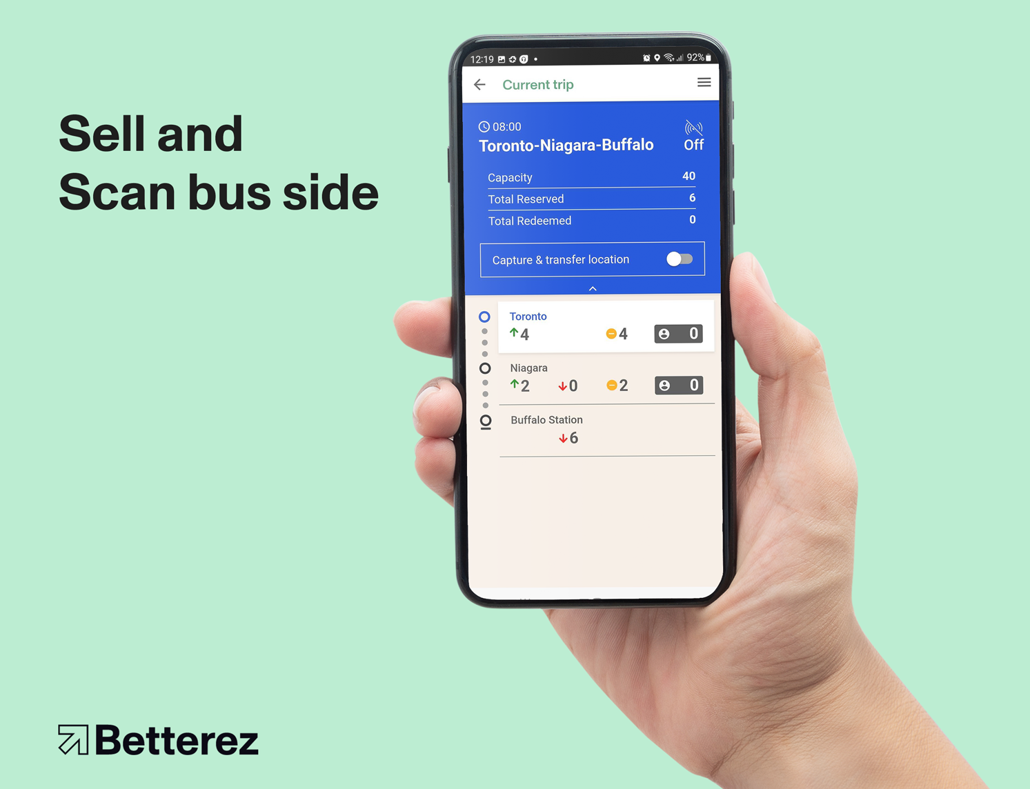 screenshot of Betterez