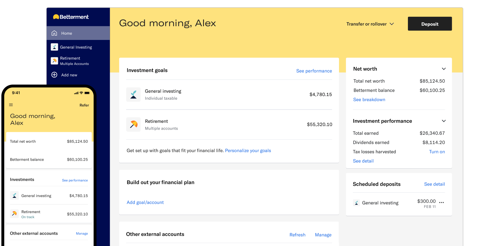 screenshot of Betterment