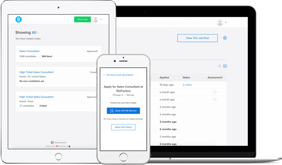 screenshot of Betterteam