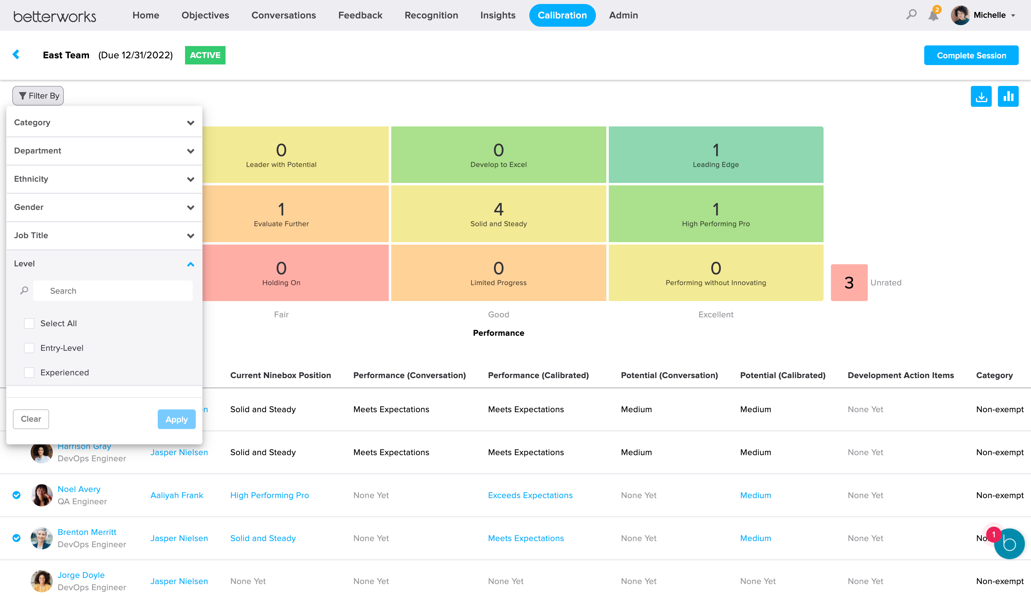 screenshot of Betterworks