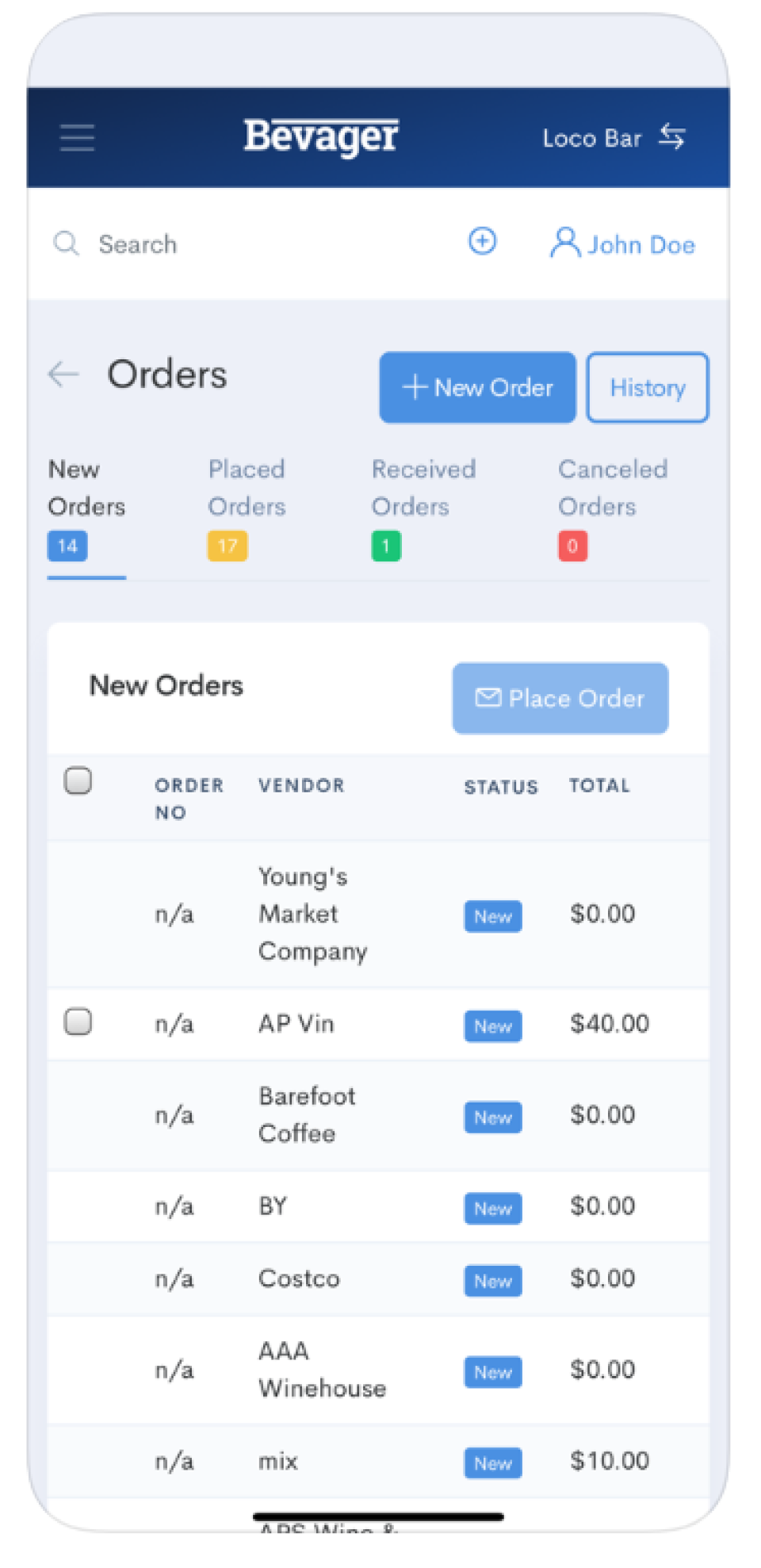 screenshot of Bevager