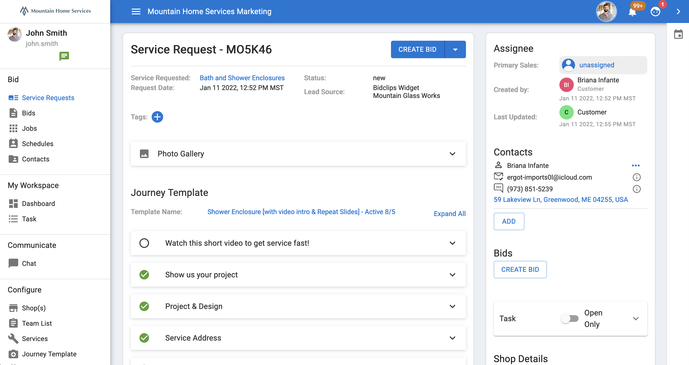 screenshot of BidClips