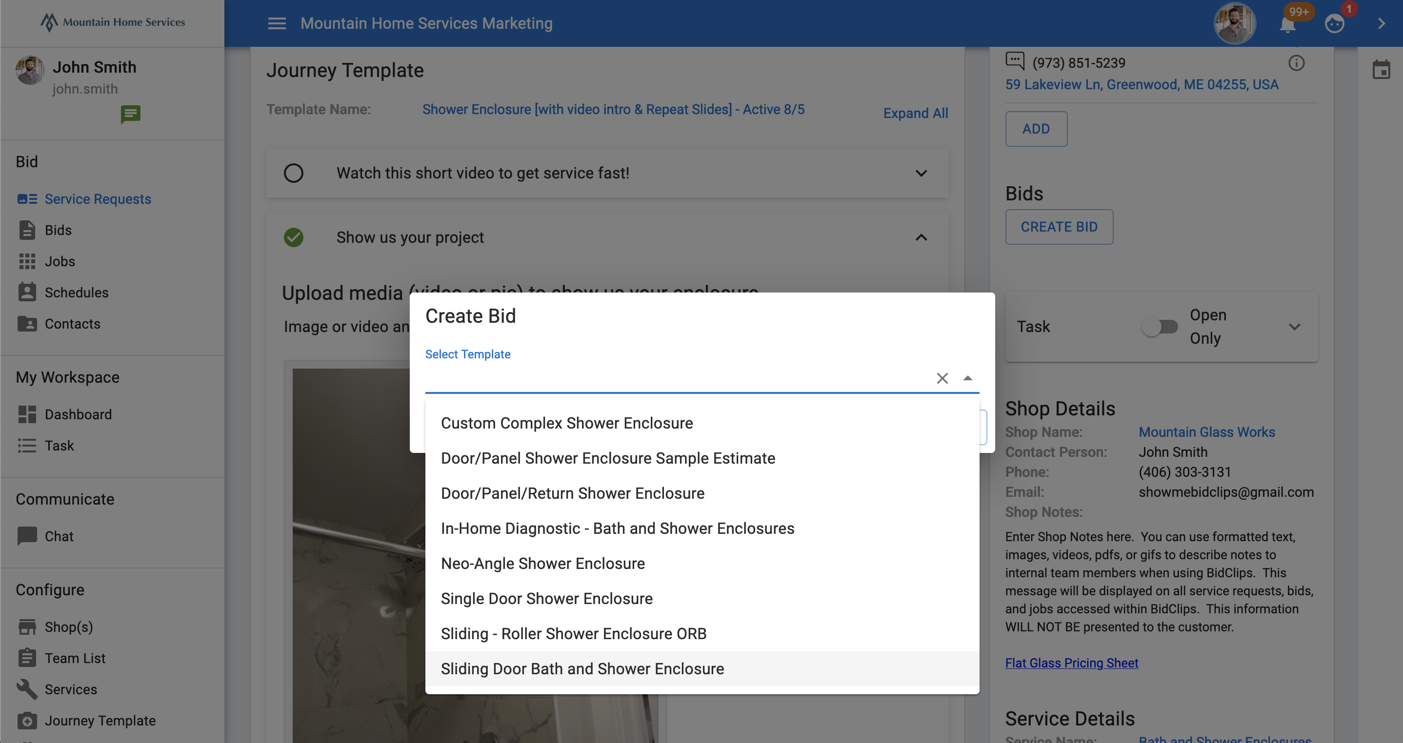 screenshot of BidClips
