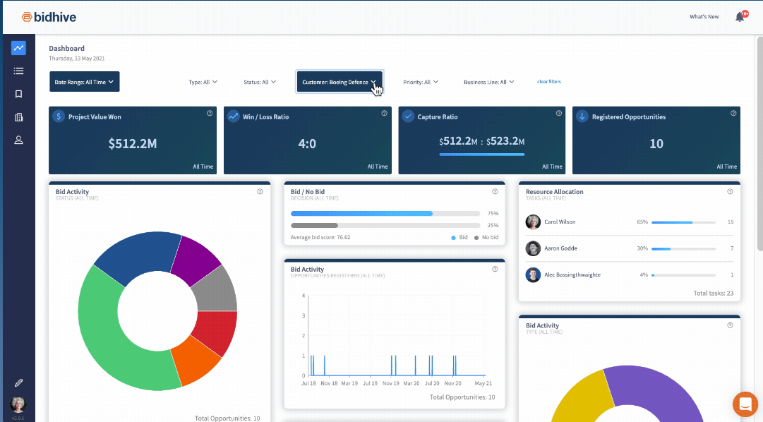 screenshot of Bidhive