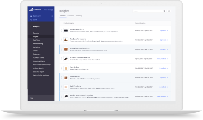 screenshot of BigCommerce