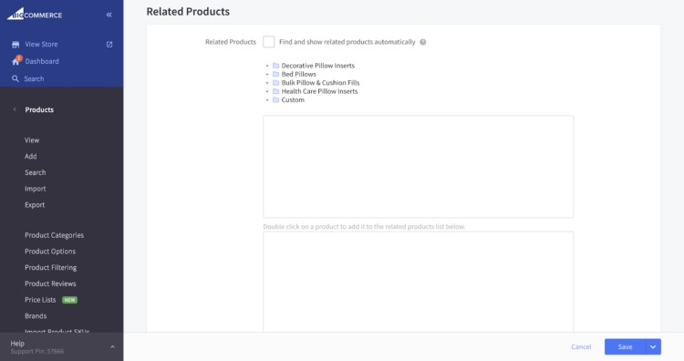 screenshot of BigCommerce