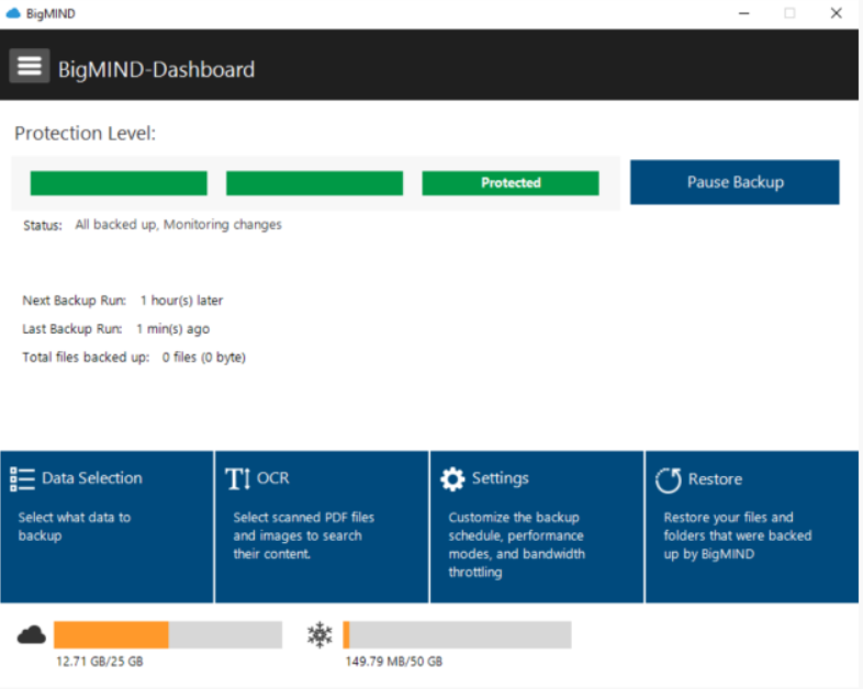 screenshot of BigMIND