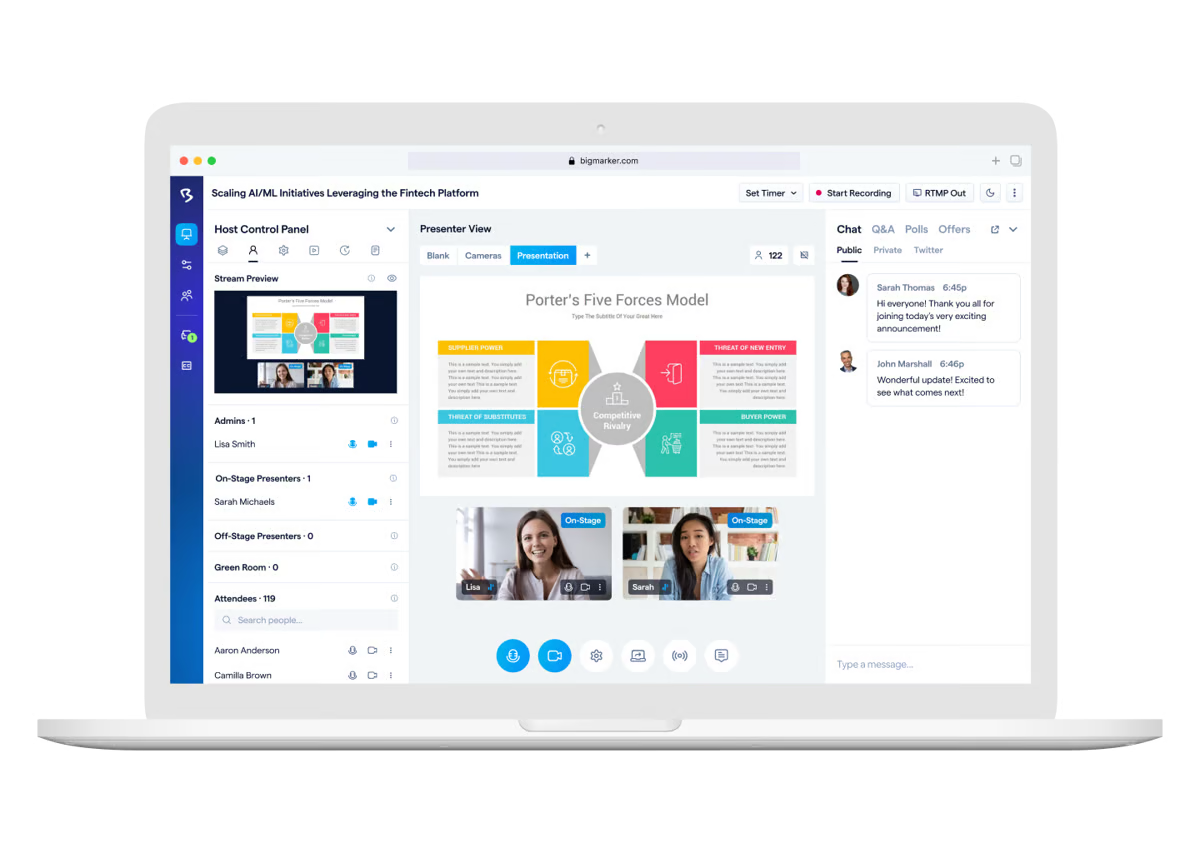 screenshot of BigMarker