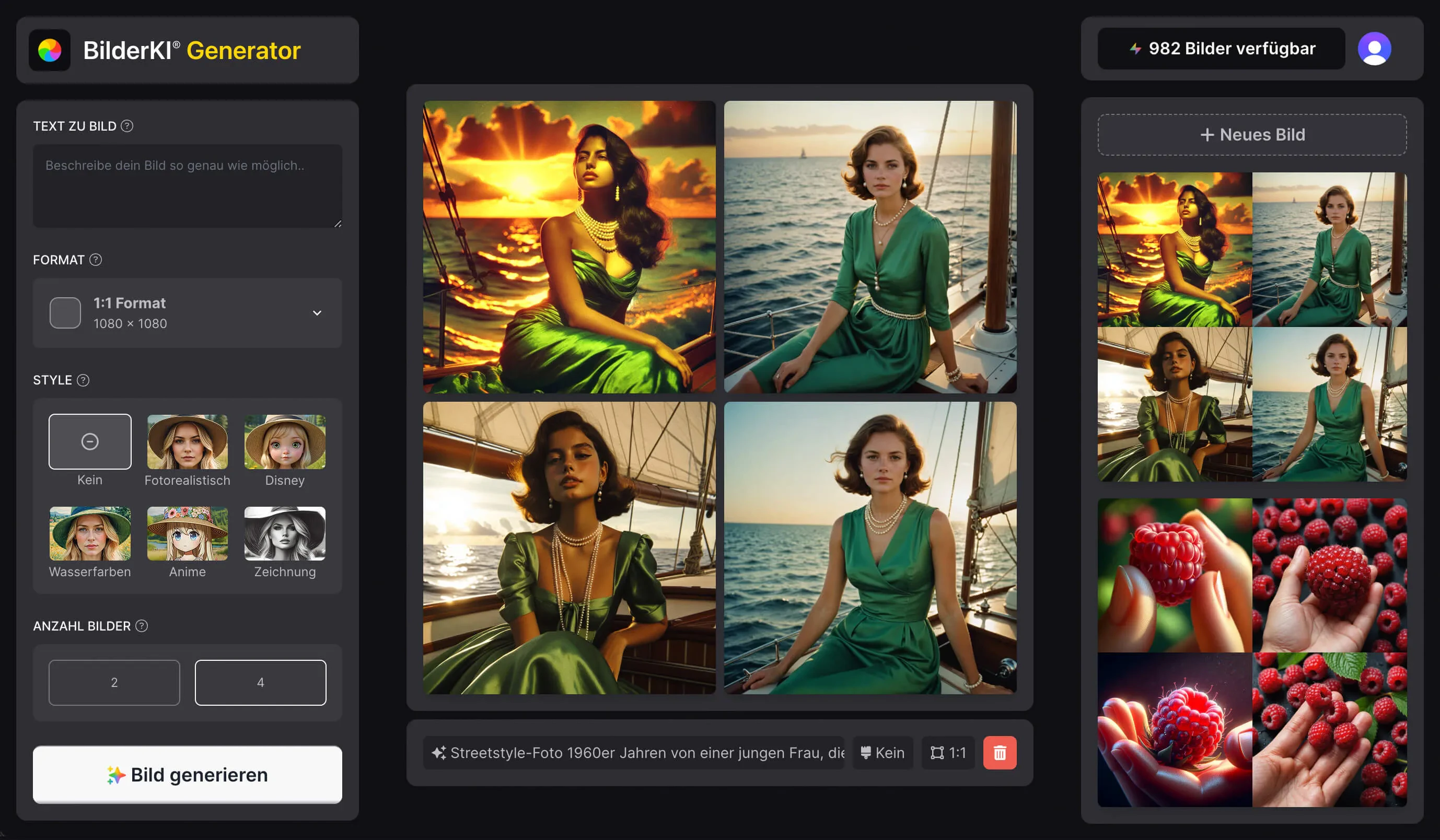 screenshot of BilderKI