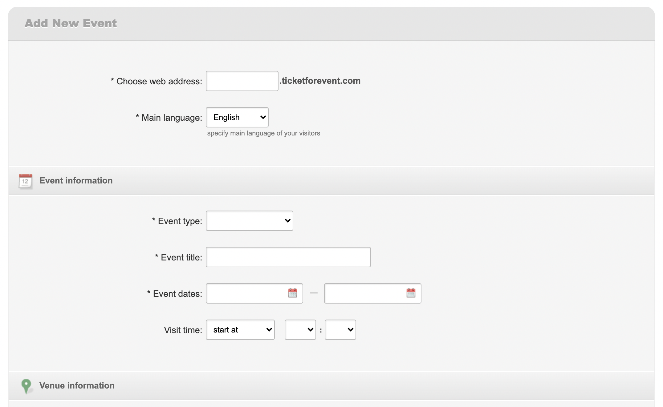 screenshot of Biletum