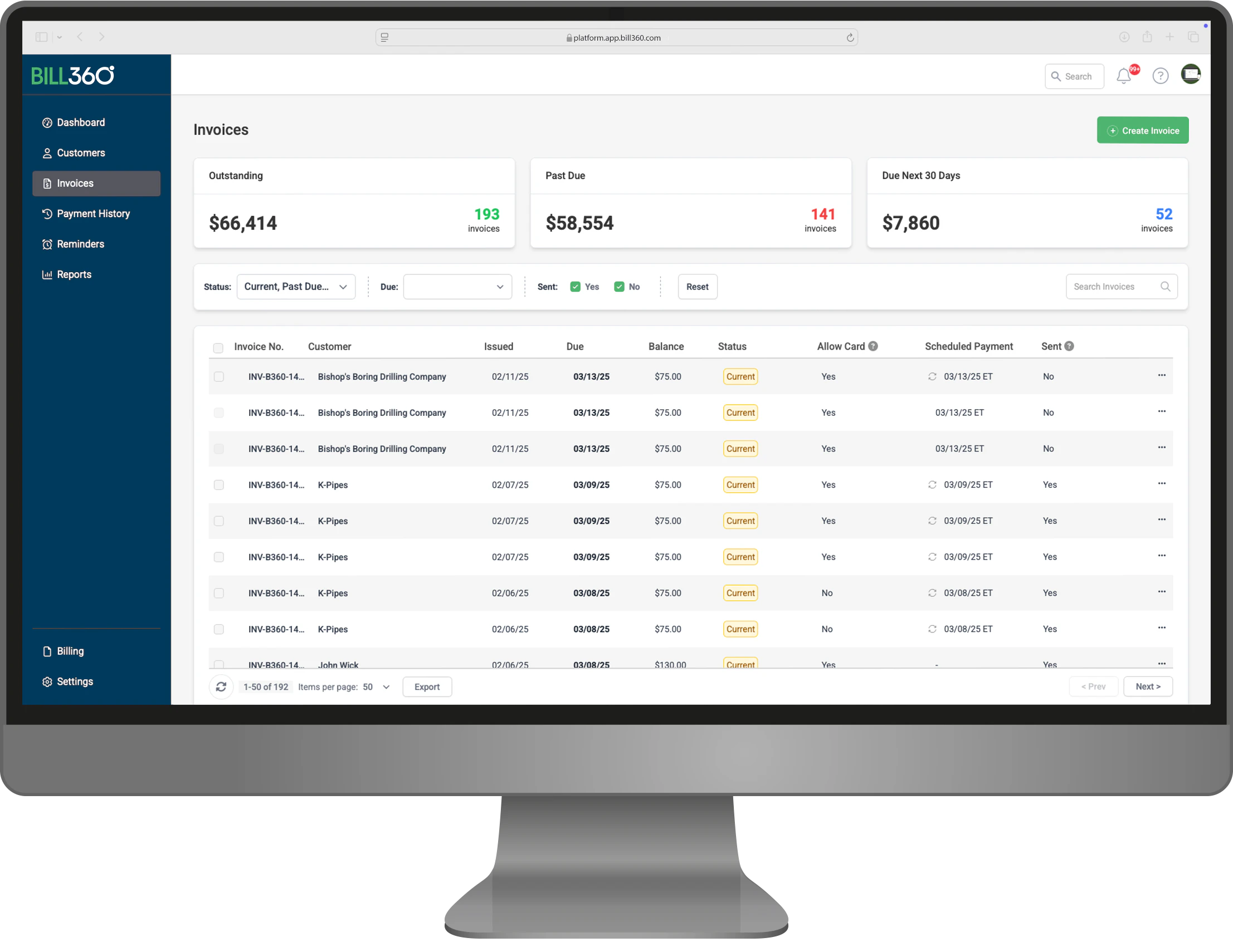 screenshot of Bill360