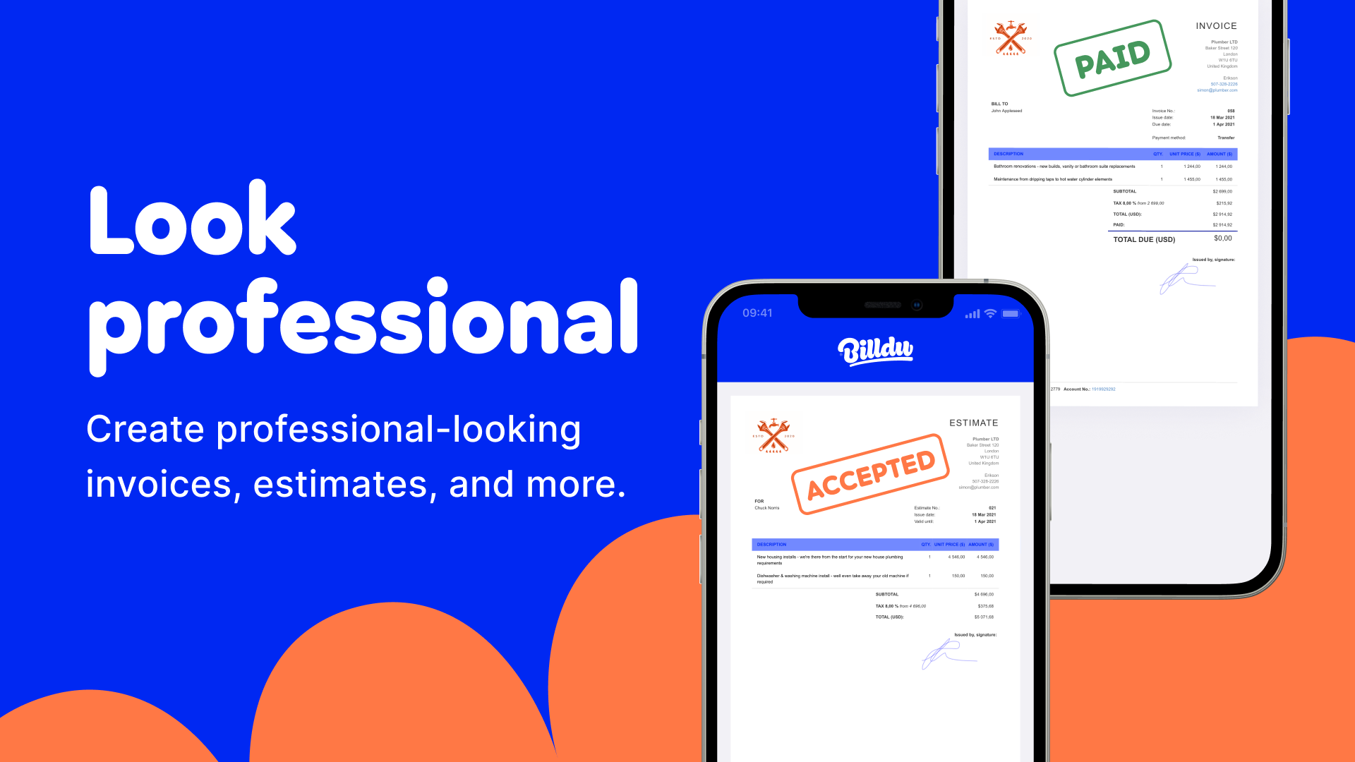 screenshot of Billdu