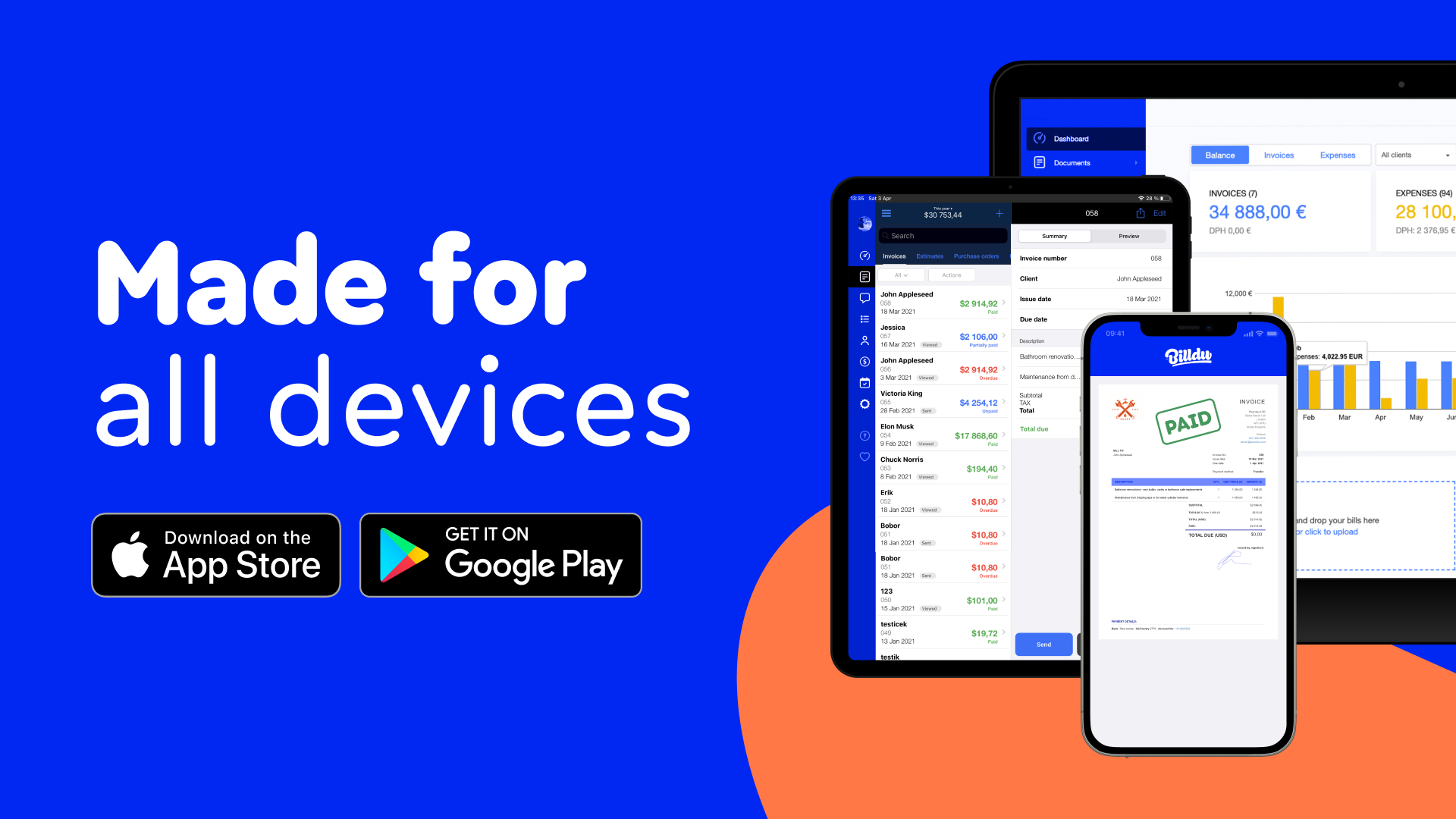 screenshot of Billdu