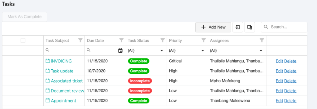 screenshot of Billetterie