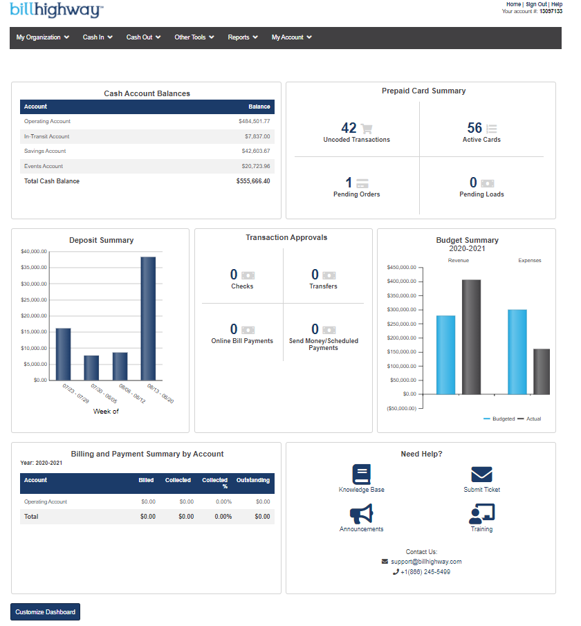 screenshot of Billhighway