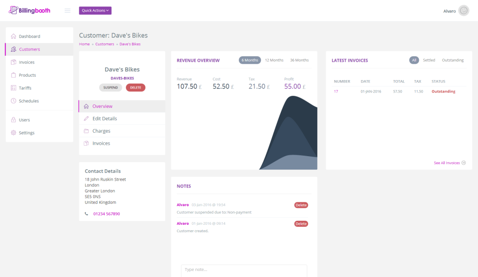 screenshot of Billingbooth