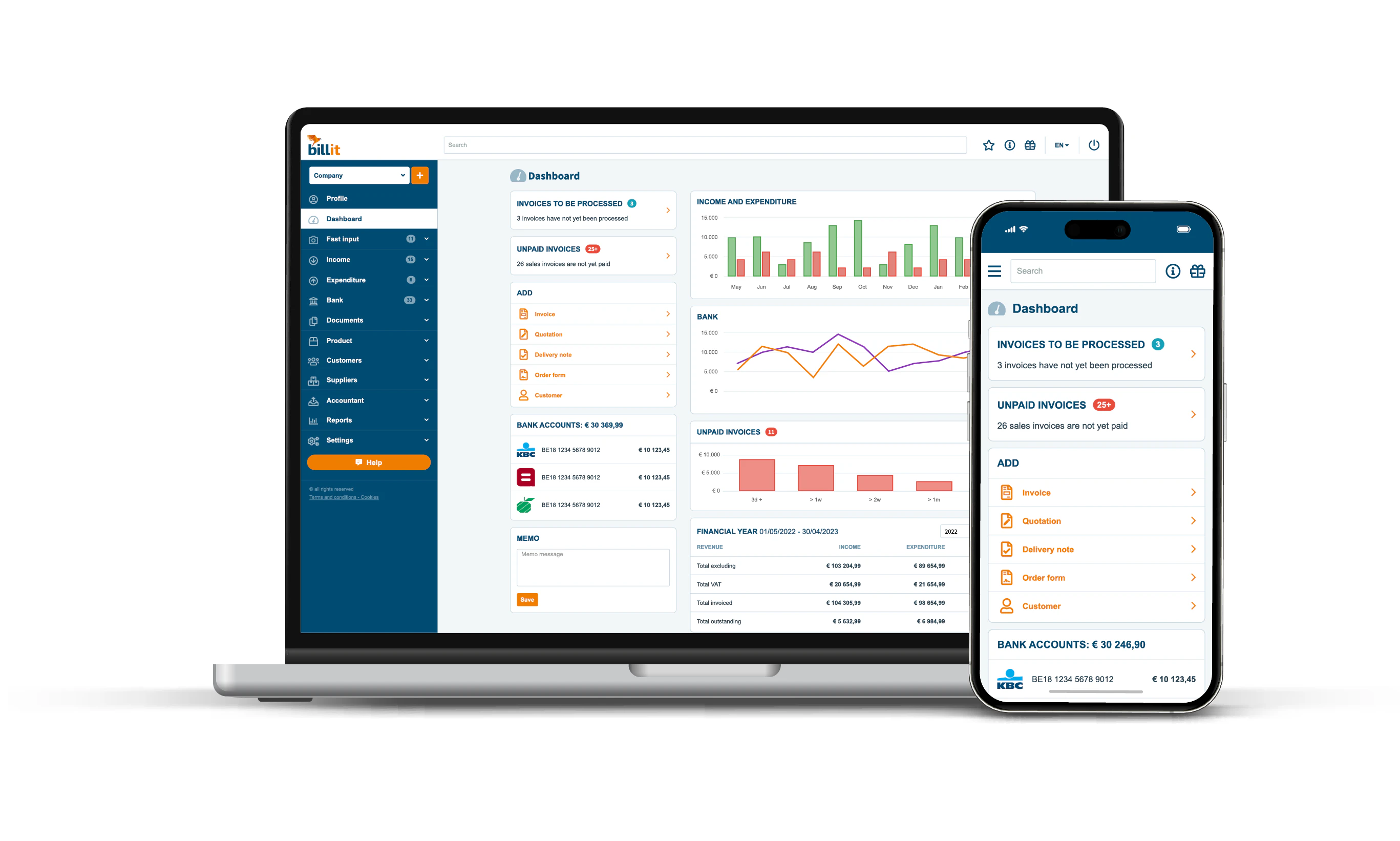 screenshot of Billit