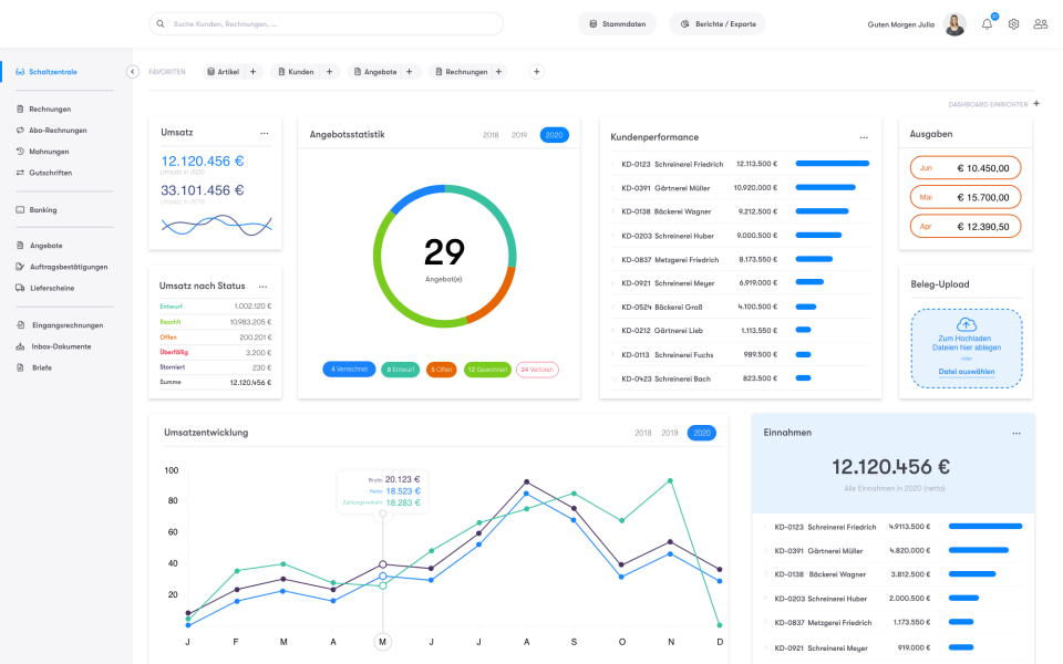 screenshot of Billomat