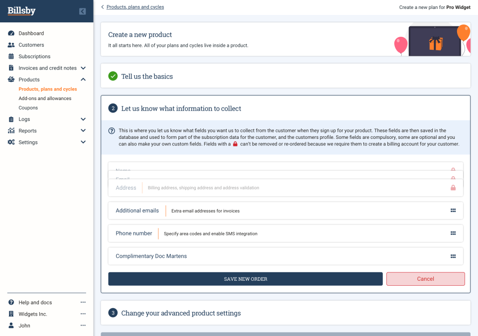 screenshot of Billsby
