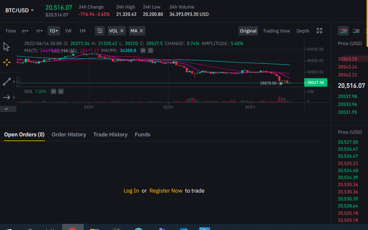 screenshot of Binance